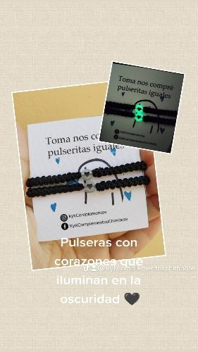 Pulsera corazón brillante