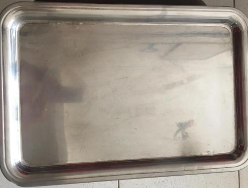 BANDEJA INOX RETANGULAR LISA