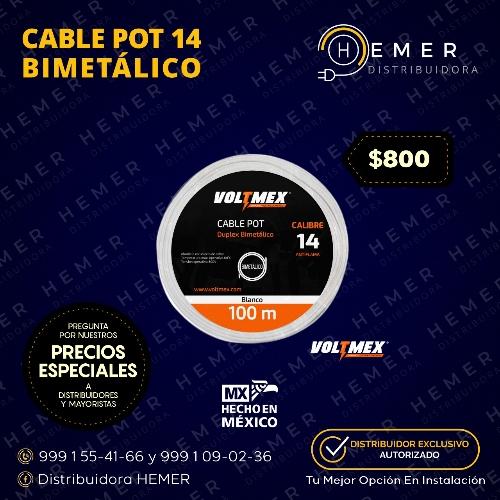Cable Pot Duplex Cal.#14 Bimetalico 