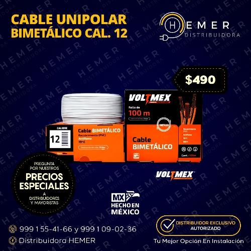 Cable Unipolar Cal.#12 Bimetalico 