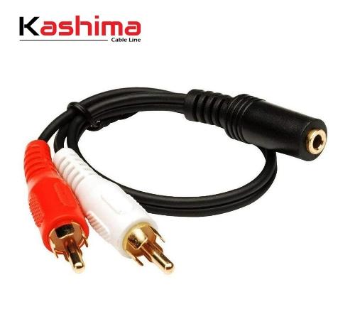 Adaptador jack hembra a 2 RCA machos