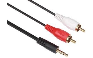Adaptador jack macho a 2 RCA machos