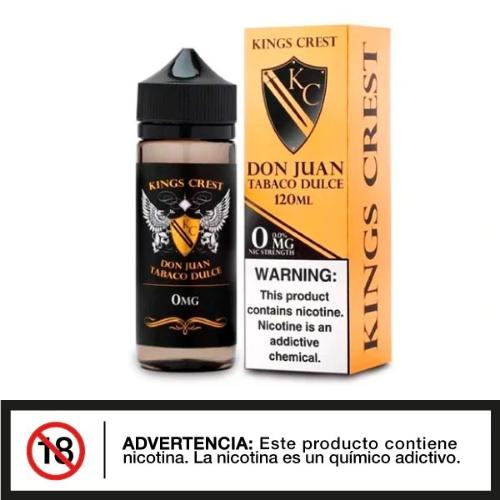 King's crest don Juan tabaco dulce 120ml 0,6mg E-JUICE