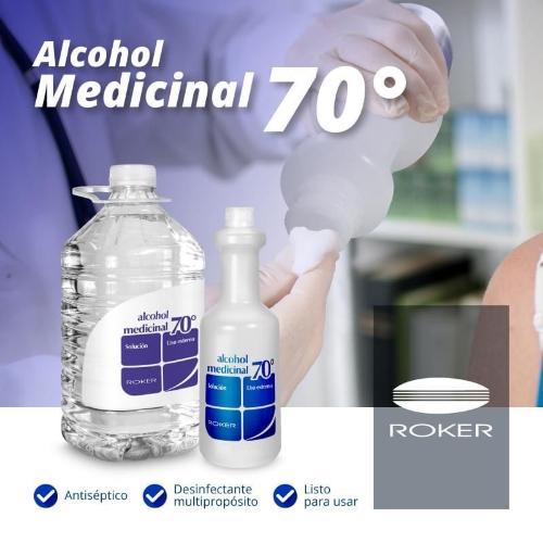 Alcohol Líquido de 70⁰ (1000 ML) Sin Atomizador - Marca Roker