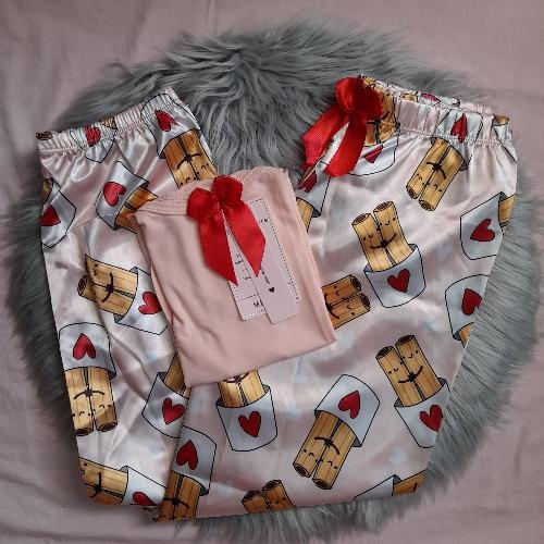 Pantalón satin churros melón 