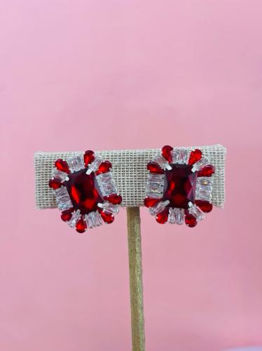 Aretes de fiesta rojo 