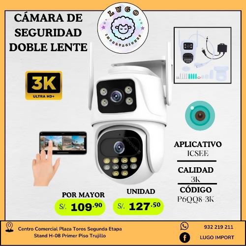Cámara de seguridad doble lente P6-QQ8-3K 
