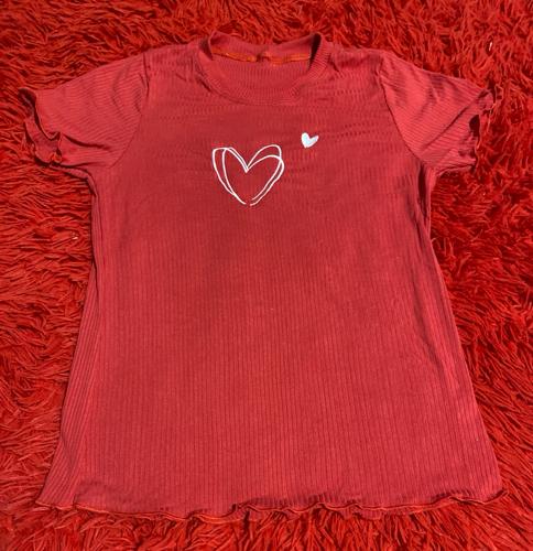 Blusa Bordada /  Vermelho Claro Coração