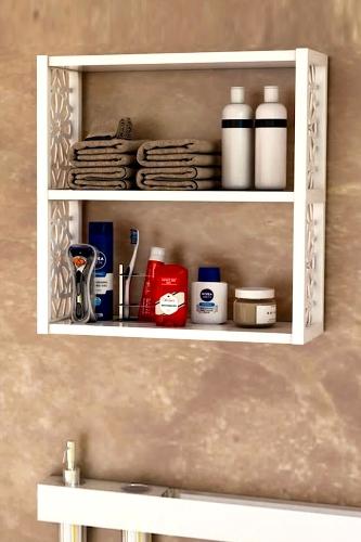 007 Basit Estante de pared Blanco