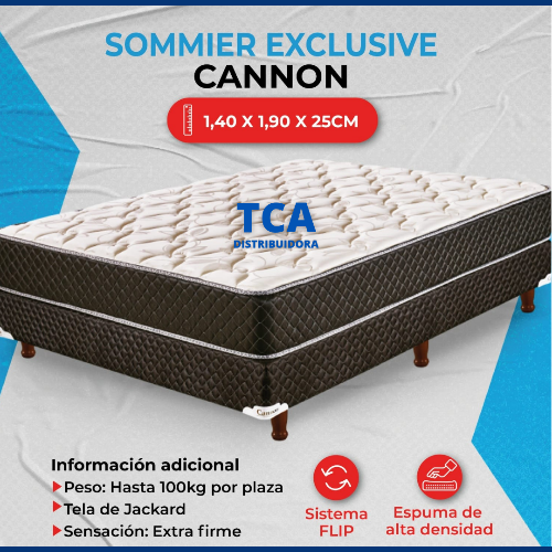 SOMMIER CANNON EXCLUSIVE 1,40 X 1,90 X 25CM