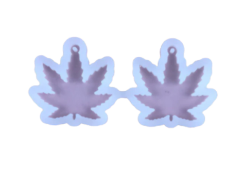 .Molde 2 dijes/aritos hojas cannabis