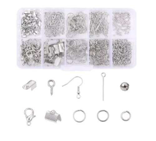 .Kit armar joyería x 300 unidades plata