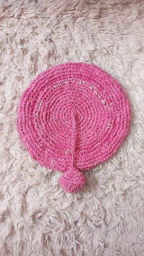 Boina de lana natural rústica rosa diseño 5