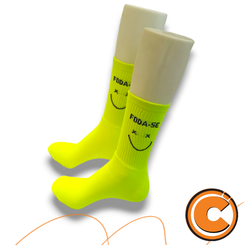 Meia Foda-se Amarela Neon