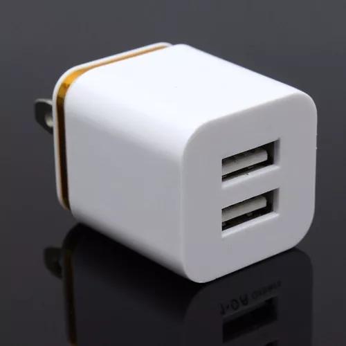 Adaptador Cubo Cargador Pared 2 Puertos Usb

