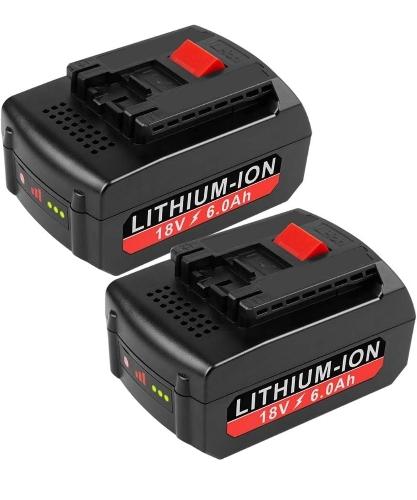 [Paquete de 2] Batería de alta potencia de 18 V 6.0 Ah para Bosch batería de litio de 18 V BAT609 BAT609G BAT610G BAT611 BAT612 BAT618 BAT618G BAT619 