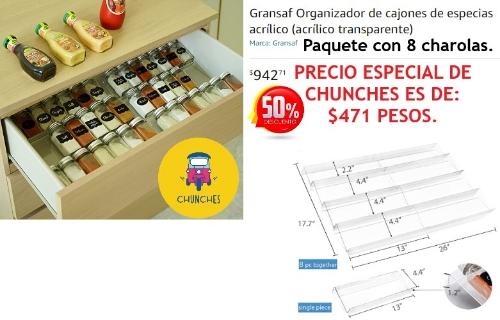 8 bases de acrílicos para cajón de especias