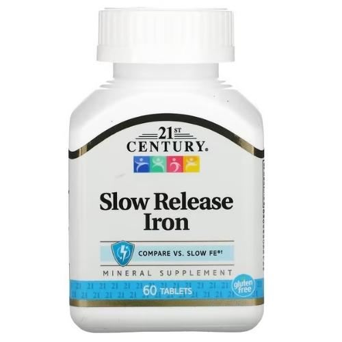 21 st Century / Slow Release Iron / Mineral Supplement / 45 MG / 60 TAB.