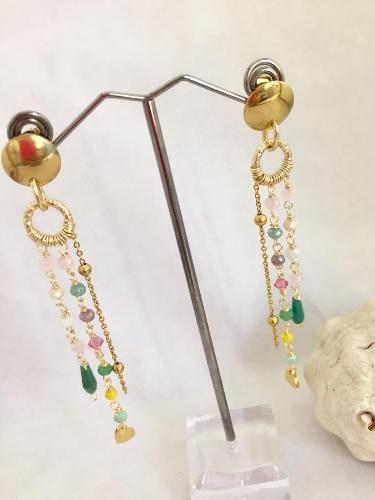 Arete 3 líneas base dorada