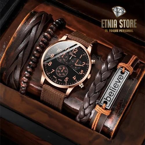 Combo café oscuro hombre