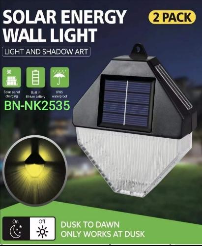 APLIQUE SOLAR DE PARED LUZ CÁLIDA PACK 2 UNDS