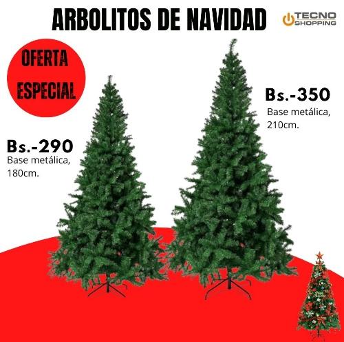 ARBOLITO NAVIDEÑO 210 CM, BASE Y PATAS METÁLICAS MODELO CLÁSICO