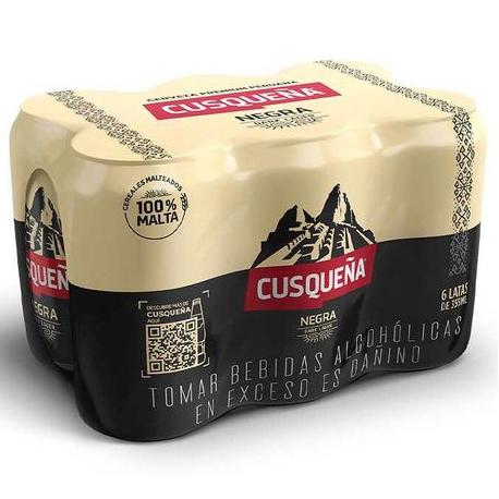 CERVEZA CUSQUEÑA NEGRA PACK 6 LATAS DE 355 ML