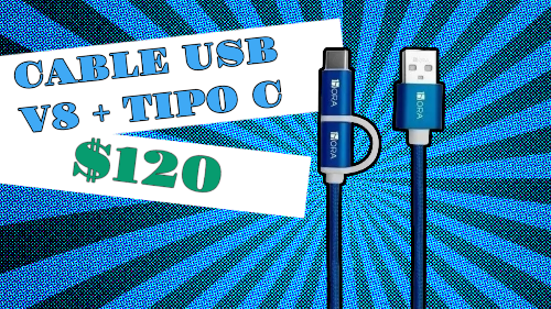 CABLE TIPO V8 +TIPO C