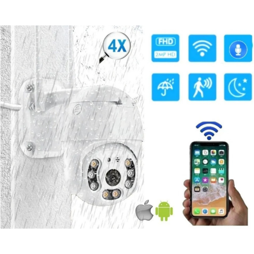 Camara IP Wifi Exteriores Domo Impermeable Giratorio Hd