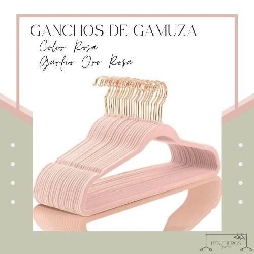 GAN005 - Caja 100 ganchos gamuzados color rosa