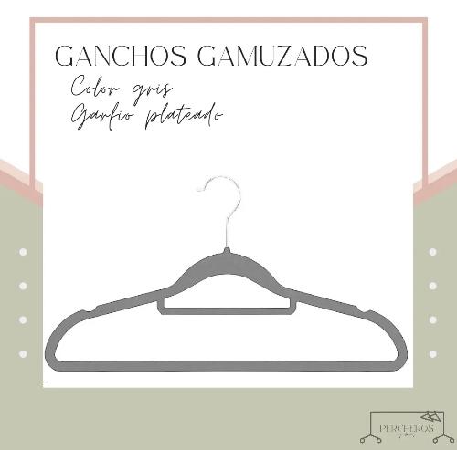 GAN008 - Caja 100 ganchos gamuzados color gris