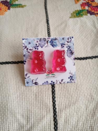 Aretes de panditas de frambuesa 