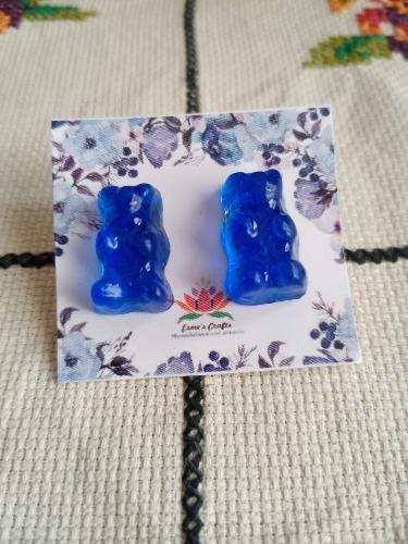 Aretes de panditas de mora azul 