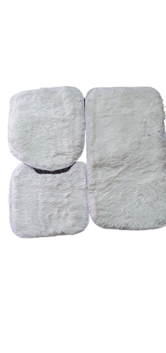 Alfombra p/ baño color blanco - 3 piezas 