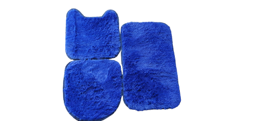 Alfombra p/ baño azul - 3 piezas 