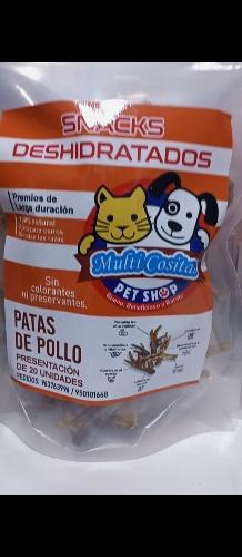 20 unidades de patitas de pollo deshidratado