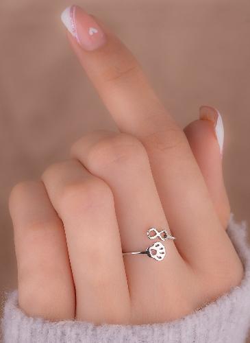 Anillo Huella Infinito Plateado Ref: A3060