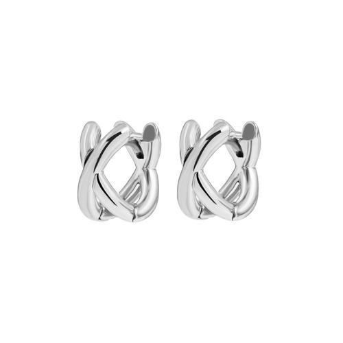 Aretes Cruzados Plateados