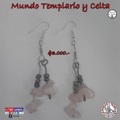 Aros de cuarzo rosado