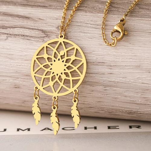 Collar de  atrapasueños DORADO 