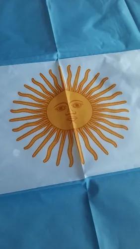 Bandera Argentina 90x60 Con Ojales Para Colgar. Con Sol.