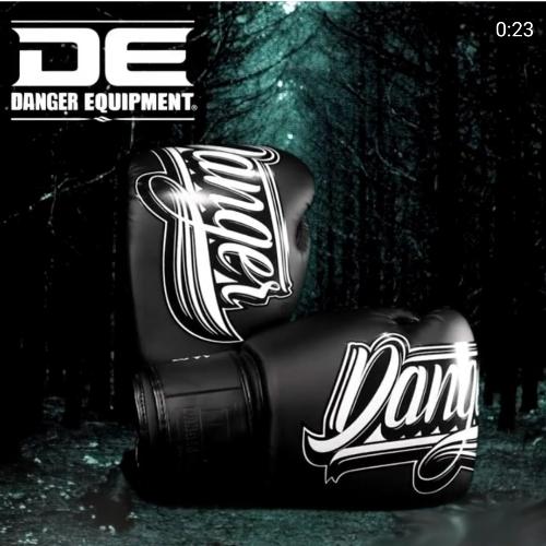 BOXING GLOVES 14OZ DEADBOLT DANGER EQUIPMENT  SEMI PIEL BLACK