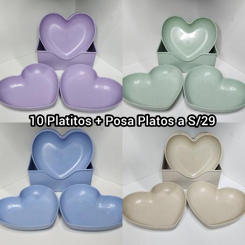 10 Platos Corazón + Base