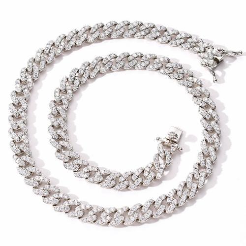 Cadena cubana de Zirconia 20 pulgadas Silver