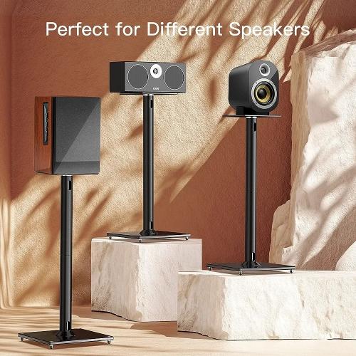 Soporte universal para altavoz - Soportes para altavoz de estantería con capacidad para 22 libras, par con soporte para altavoz de sonido envolvente