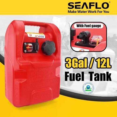 -tanque de combustible para barco marino, 3 galones, con indicador, Yamaha Mercury Suzuki Honda, motor fuera de borda, tanque de Gas de plástico