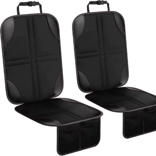 2 Piezas Protector Asiento Coche Silla Bebe, Universal Funda Coche Asiento Compatible Isofix con Organizador Bolsillos, Antideslizante Impermeable