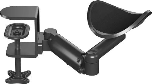 Extensor de soporte de reposabrazos para reposabrazos de escritorio, soporte giratorio para codo (negro), extensible y ajustable, material de alumini