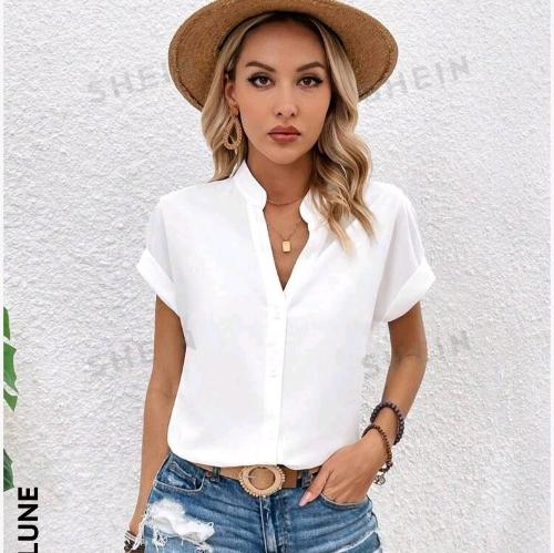 BLUSA SHEIN M/C DE MURCIÉLAGO BLANCO