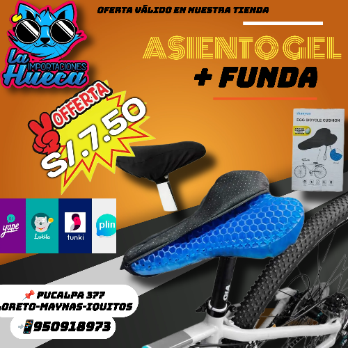 Asiento gel para bicicleta